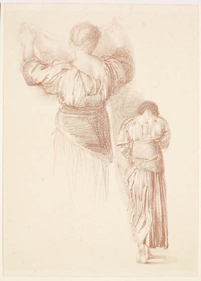 Female Drapery Studies Seen from the Back by Edward Burne Jones